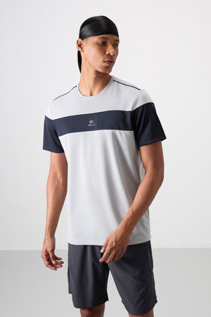 polyester nefes alan dokulu ince esnek standart fit erkek performans t-shirt - 88396 - Justyol
