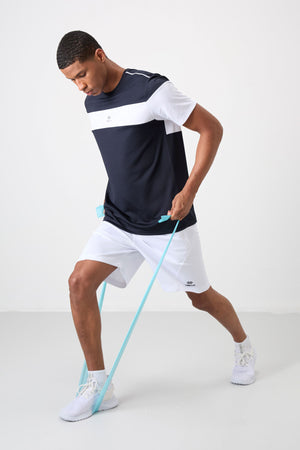 polyester nefes alan dokulu ince esnek standart fit erkek performans t-shirt - 88396 - Justyol