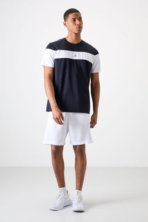 polyester nefes alan dokulu ince esnek standart fit erkek performans t-shirt - 88396 - Justyol