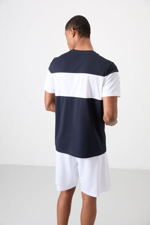 polyester nefes alan dokulu ince esnek standart fit erkek performans t-shirt - 88396 - Justyol