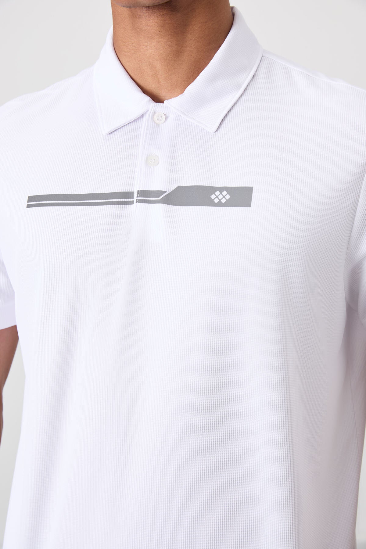 polyester nefes alan dokulu ince esnek standart fit polo yaka erkek performans t-shirt - 88393 - Justyol