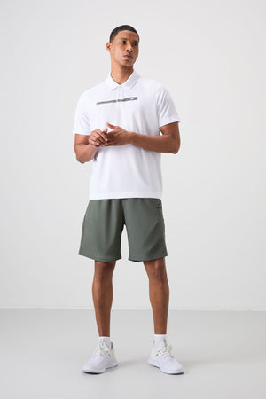 polyester nefes alan dokulu ince esnek standart fit polo yaka erkek performans t-shirt - 88393 - Justyol
