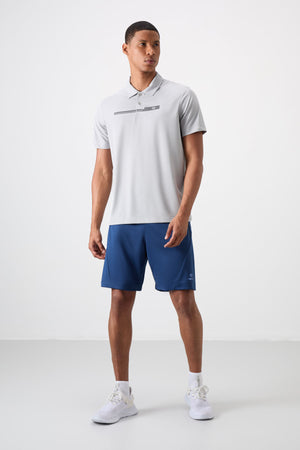 polyester nefes alan dokulu ince esnek standart fit polo yaka erkek performans t-shirt - 88393 - Justyol