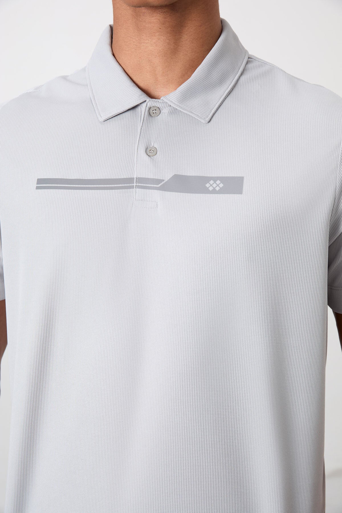 polyester nefes alan dokulu ince esnek standart fit polo yaka erkek performans t-shirt - 88393 - Justyol