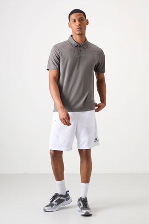 polyester nefes alan dokulu ince esnek standart fit polo yaka erkek performans t-shirt - 88393 - Justyol
