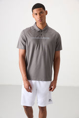 polyester nefes alan dokulu ince esnek standart fit polo yaka erkek performans t-shirt - 88393 - Justyol