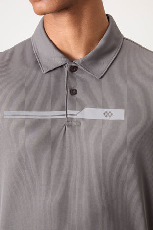 polyester nefes alan dokulu ince esnek standart fit polo yaka erkek performans t-shirt - 88393 - Justyol