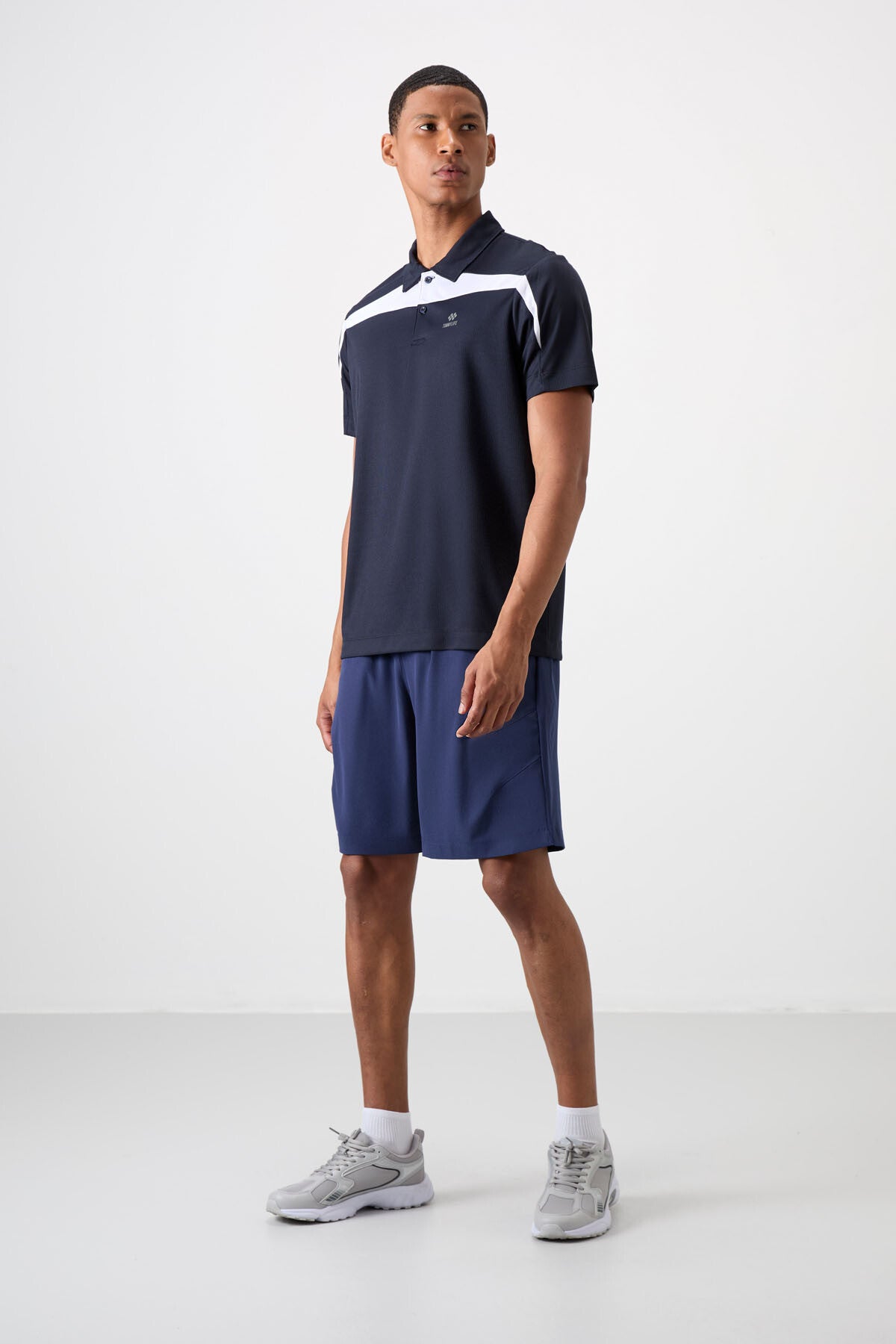 polyester nefes alan dokulu ince esnek standart fit polo yaka erkek performans t-shirt - 88392 - Justyol