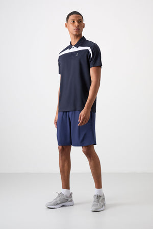 polyester nefes alan dokulu ince esnek standart fit polo yaka erkek performans t-shirt - 88392 - Justyol