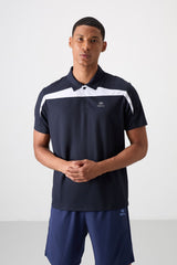 polyester nefes alan dokulu ince esnek standart fit polo yaka erkek performans t-shirt - 88392 - Justyol