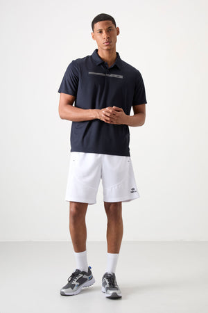polyester nefes alan dokulu ince esnek standart fit polo yaka erkek performans t-shirt - 88393 - Justyol
