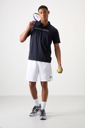 polyester nefes alan dokulu ince esnek standart fit polo yaka erkek performans t-shirt - 88393 - Justyol