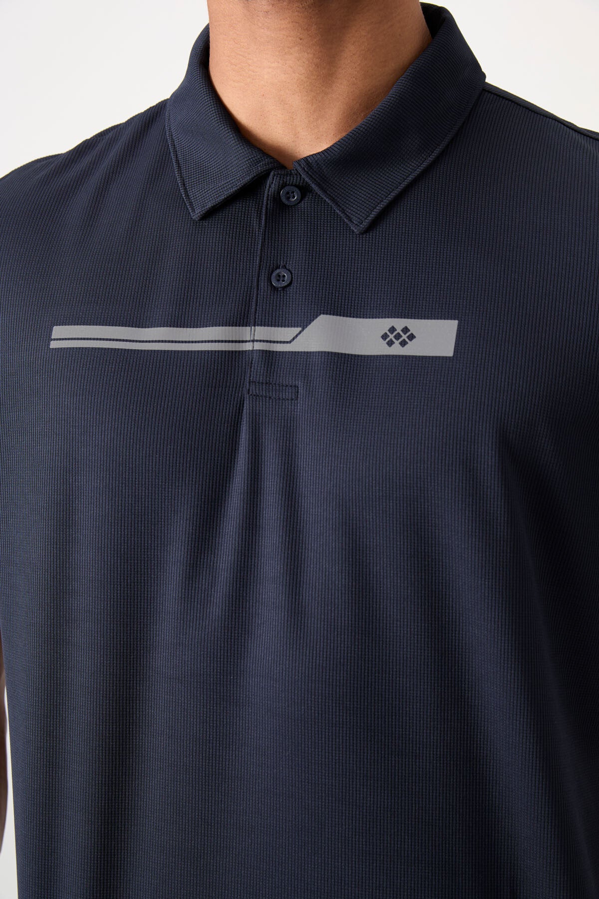 polyester nefes alan dokulu ince esnek standart fit polo yaka erkek performans t-shirt - 88393 - Justyol