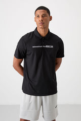 polyester nefes alan dokulu ince esnek standart fit polo yaka erkek performans t-shirt - 88393 - Justyol