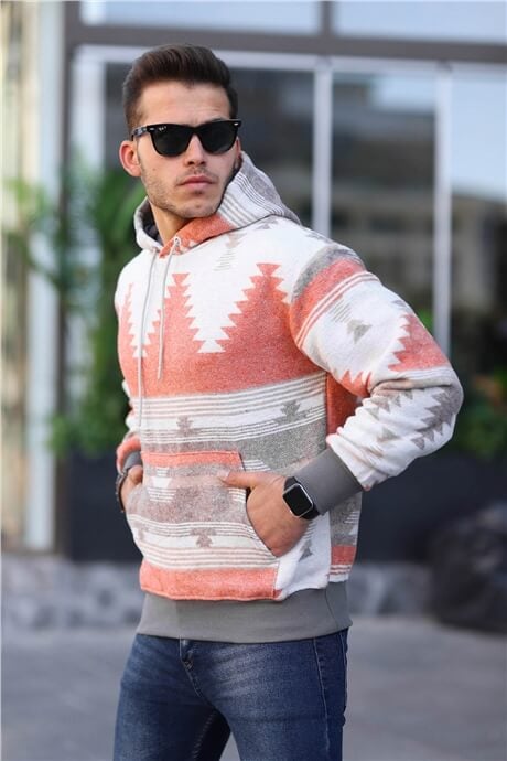 etnik desen oversize sweatshirt - Justyol