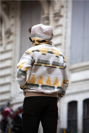 etnik desen oversize sweatshirt - Justyol