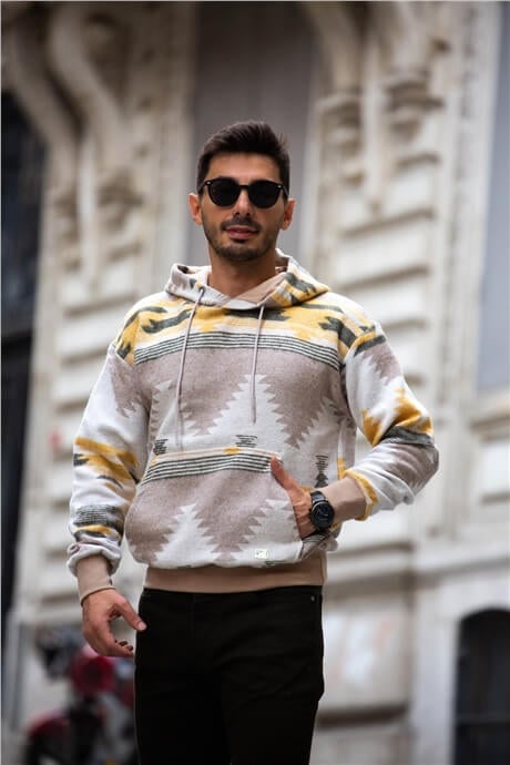 etnik desen oversize sweatshirt - Justyol