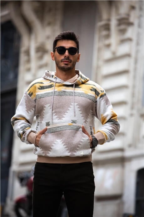etnik desen oversize sweatshirt - Justyol