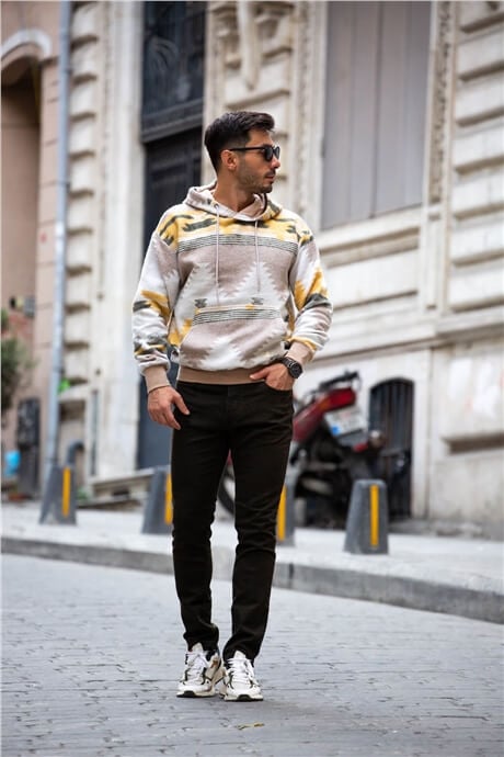 etnik desen oversize sweatshirt - Justyol