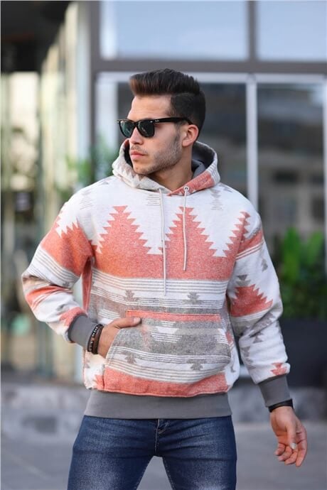 etnik desen oversize sweatshirt - Justyol