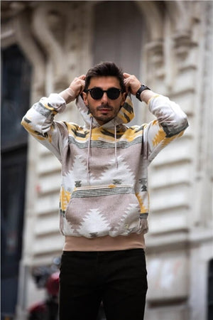 etnik desen oversize sweatshirt - Justyol