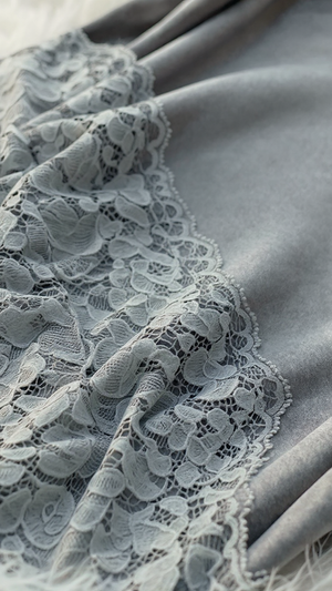 Nightdress 106 - Elegant Satin Nightgown with Delicate Lace Details Erotica
