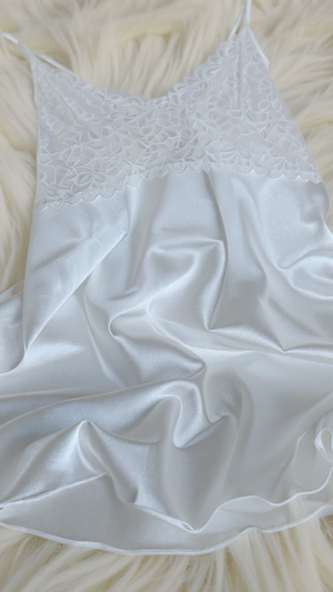Nightdress 118 -Satin Nightgown with Refined Lace Detailing Erotica