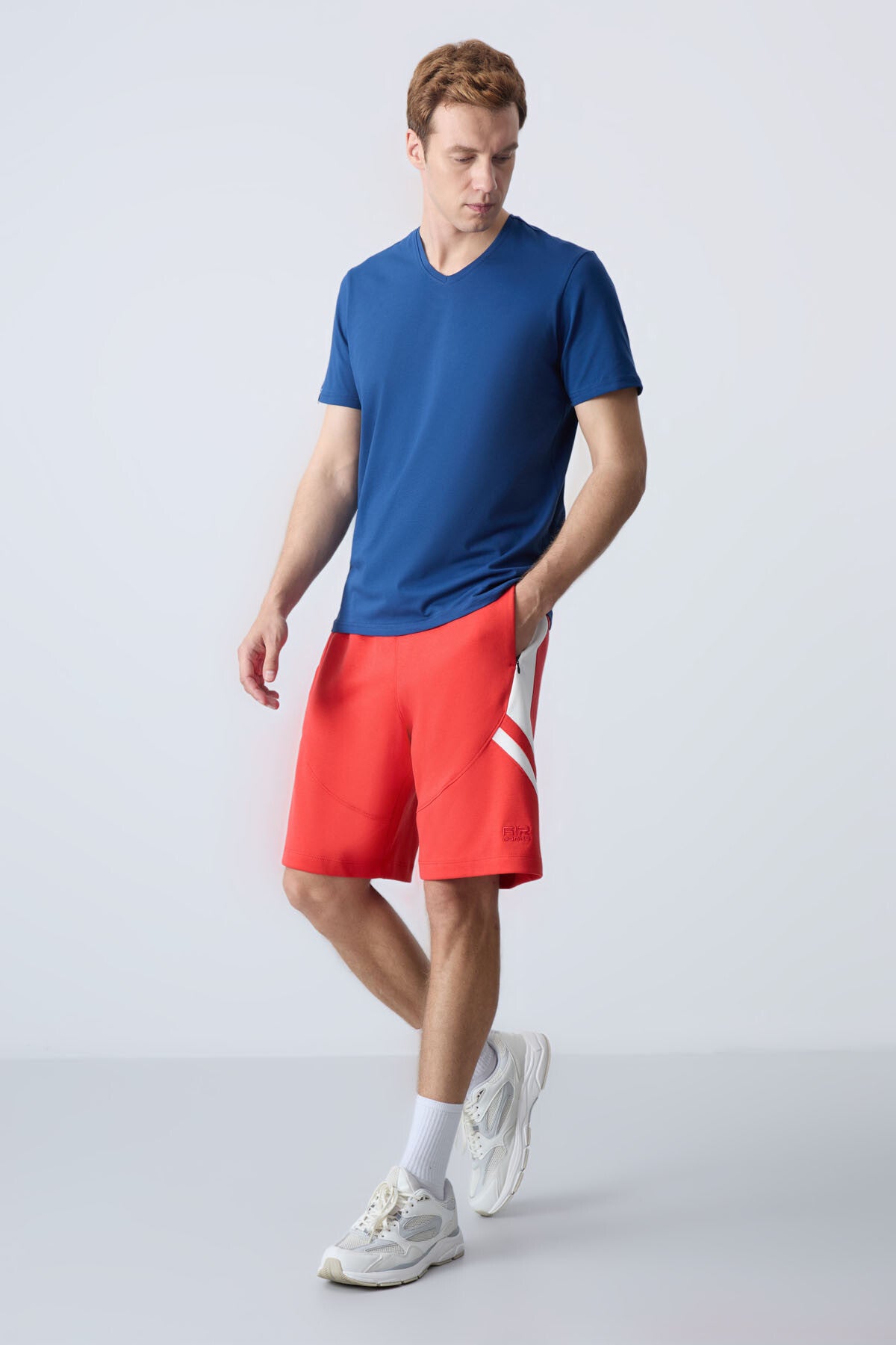 pamuklu kalin yumuşak dokulu standart fit basic erkek şort - 81281 - Justyol