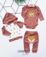 fox figured cardigan 3 - piece set - Justyol