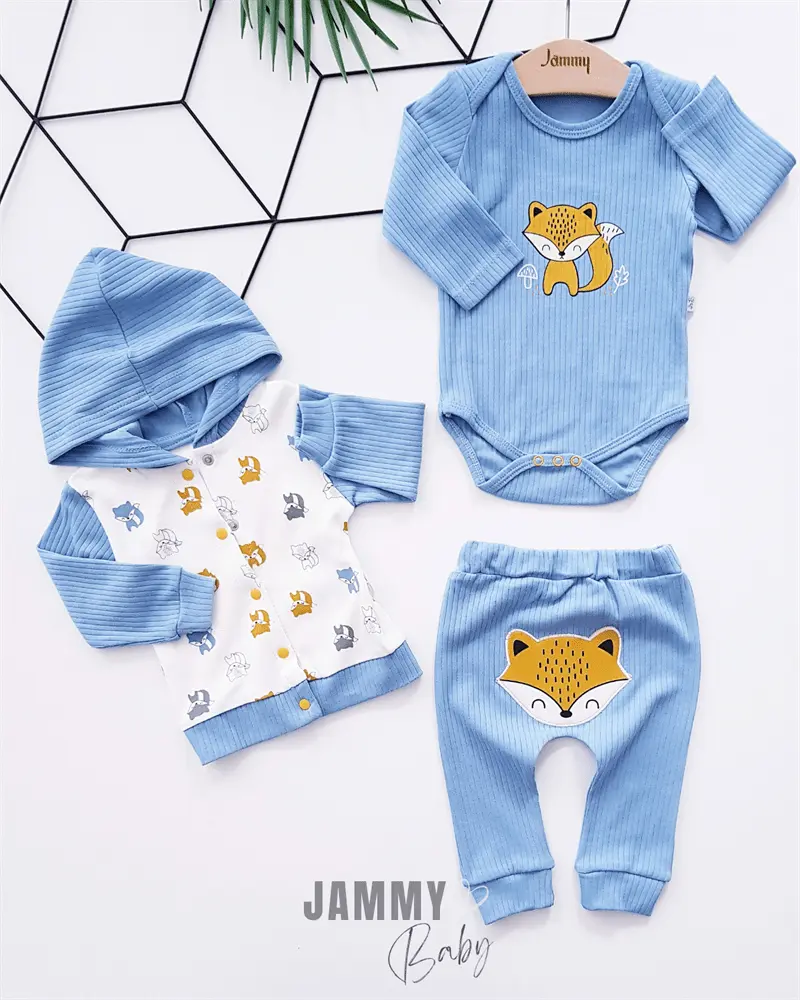 fox figured cardigan 3 - piece set - Justyol