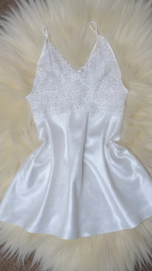Nightdress 118 -Satin Nightgown with Refined Lace Detailing Erotica