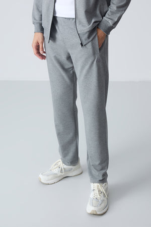 lacivert pamuklu kalin yumuşak dokulu comfort fit basic erkek eşofman takim - 85260 - Justyol