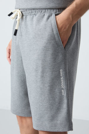 lacivert pamuklu kalin yumuşak dokulu comfort fit basic erkek şort takim - 85257 - Justyol