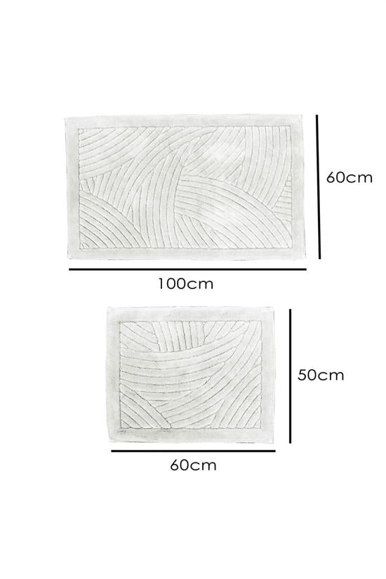 geometrik desen 2li set banyo paspas takimi %100 doğal pamuklu paspas klozet takimi - Justyol