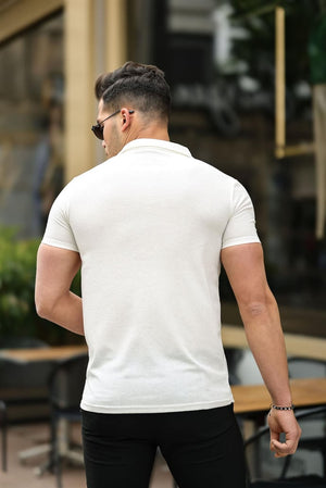 Gofret Desen Kısa Kol Fit Gömlek - Justyol