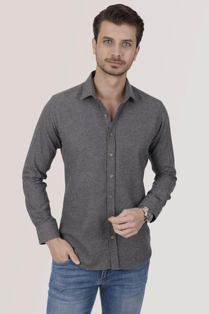Füme Düz Oduncu Slimfit Kutulu Gömlek - 6488 - Justyol