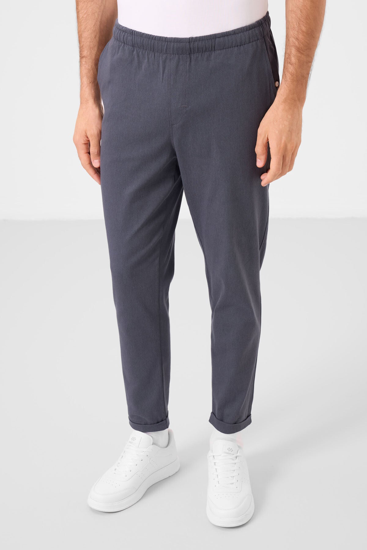 standart fit dokuma hafif esnek chino erkek pantolon - 82178 - Justyol