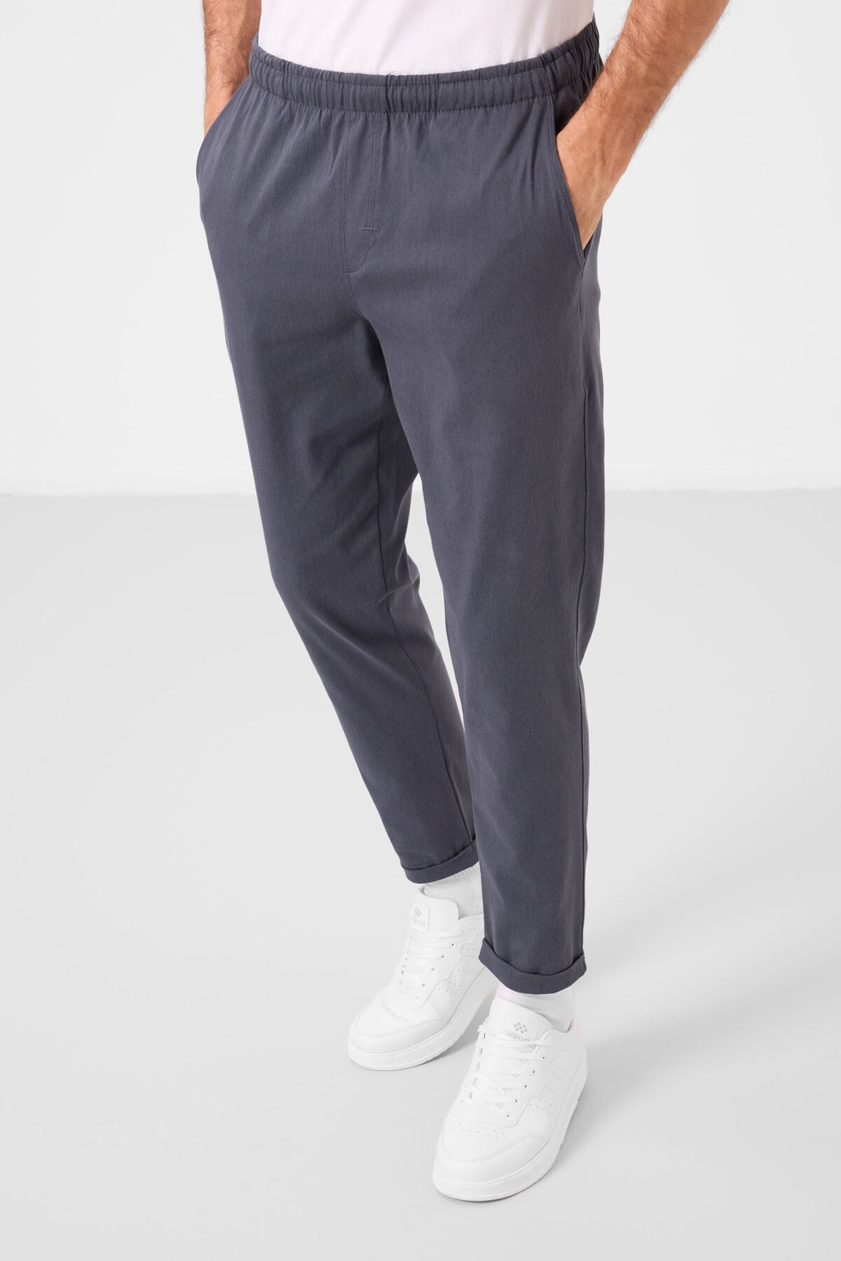 standart fit dokuma hafif esnek chino erkek pantolon - 82178 - Justyol