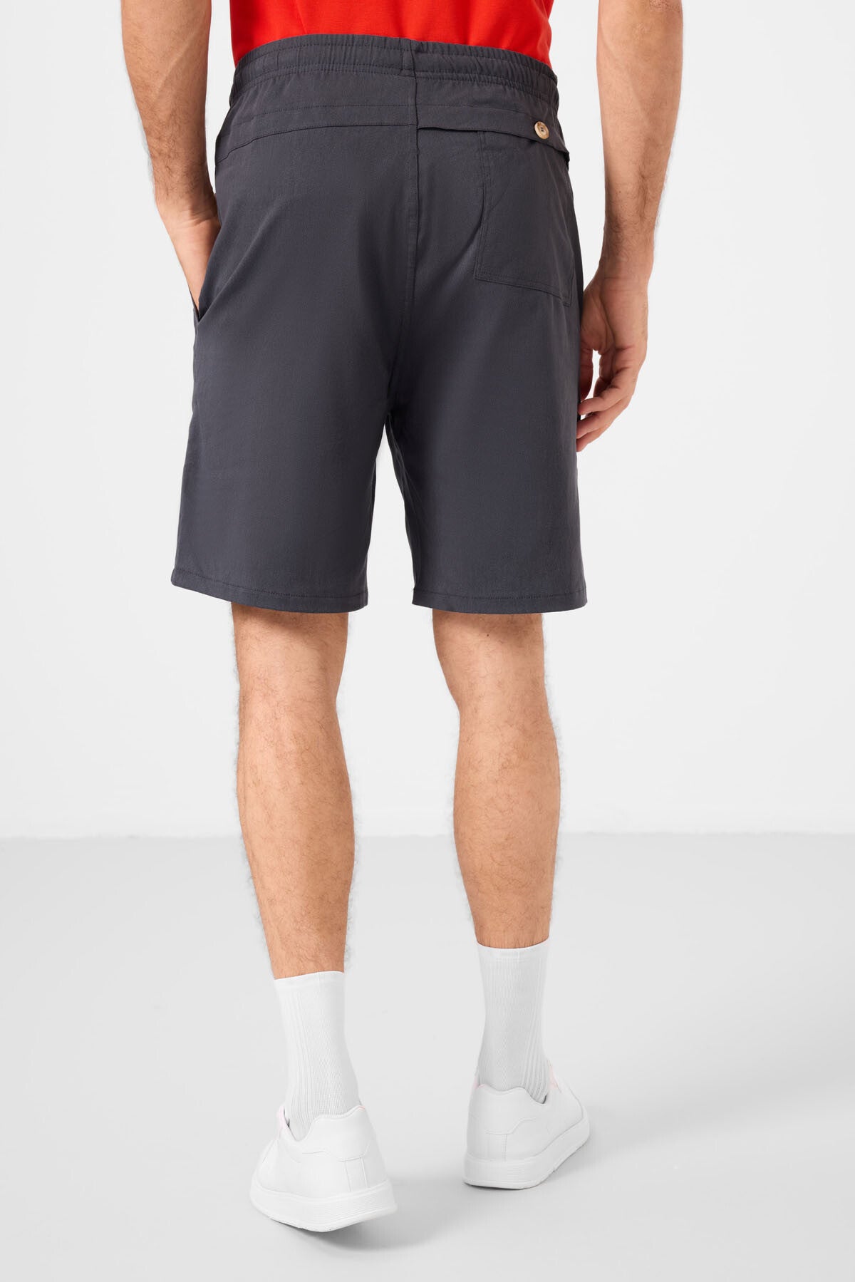 standart fit dokuma hafif esnek chino erkek şort - 81292 - Justyol