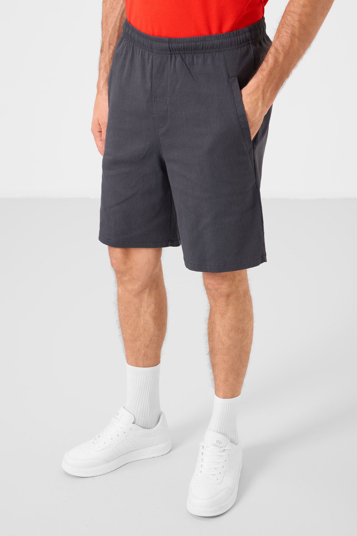 standart fit dokuma hafif esnek chino erkek şort - 81292 - Justyol