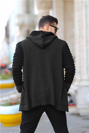 Poncho cardigan à manches décorées pour homme - Justyol