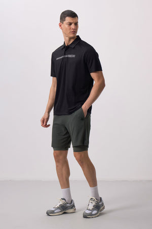 polyester ince yumuşak standart fit erkek taytli şort - 81287 - Justyol