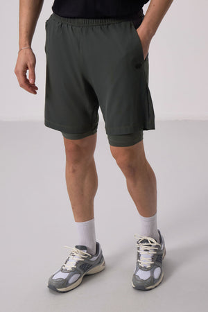 polyester ince yumuşak standart fit erkek taytli şort - 81287 - Justyol