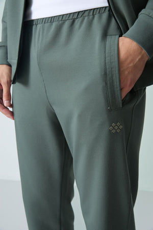 lacivert pamuklu kalin yumuşak dokulu comfort fit basic erkek eşofman takim - 85260 - Justyol