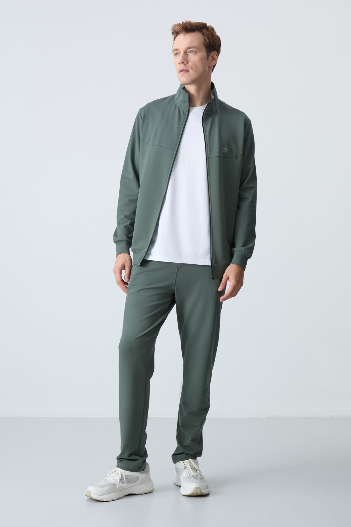 lacivert pamuklu kalin yumuşak dokulu comfort fit basic erkek eşofman takim - 85260 - Justyol