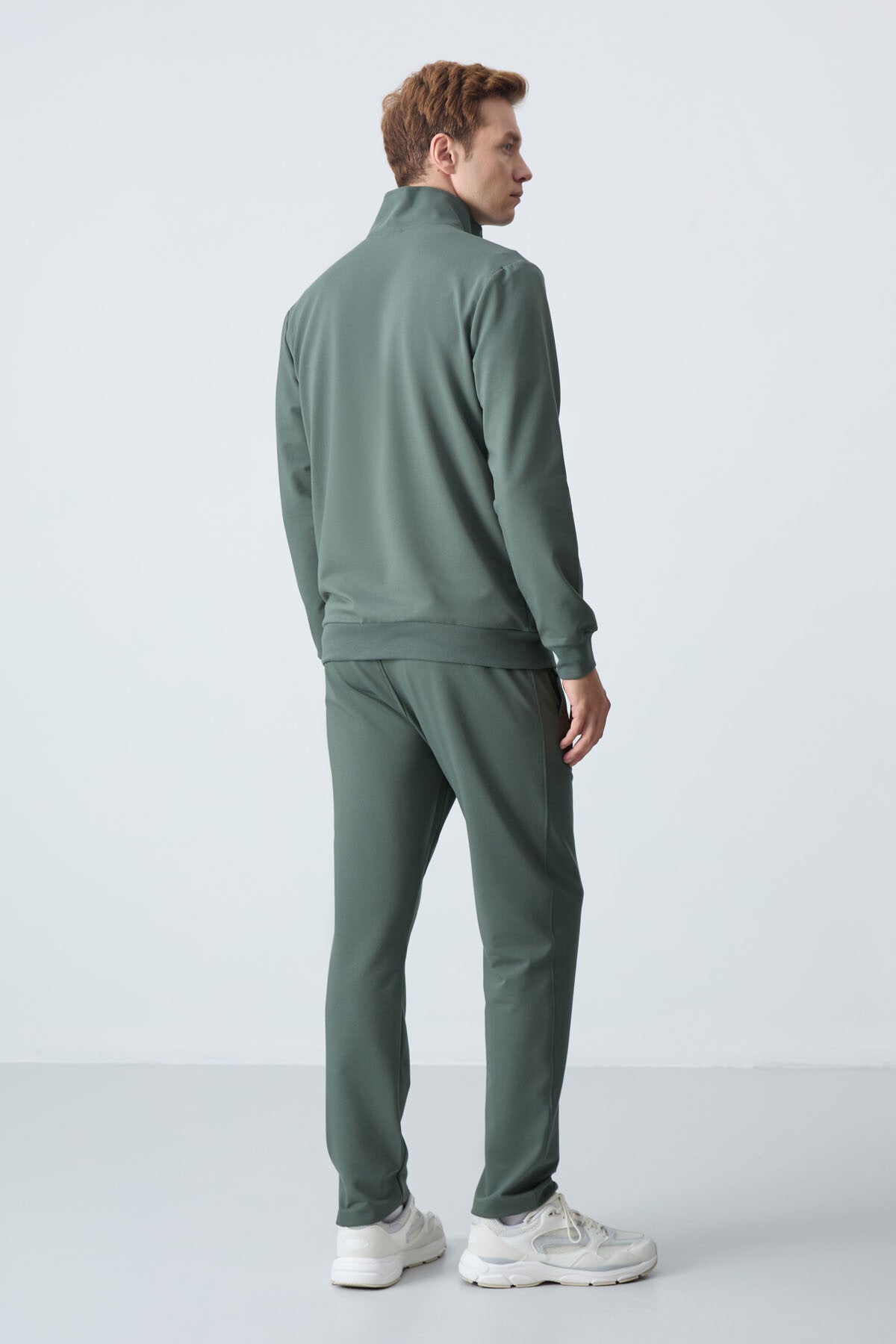 lacivert pamuklu kalin yumuşak dokulu comfort fit basic erkek eşofman takim - 85260 - Justyol
