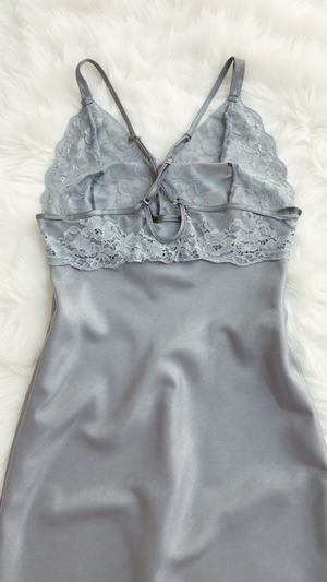Nightdress 106 - Elegant Satin Nightgown with Delicate Lace Details Erotica