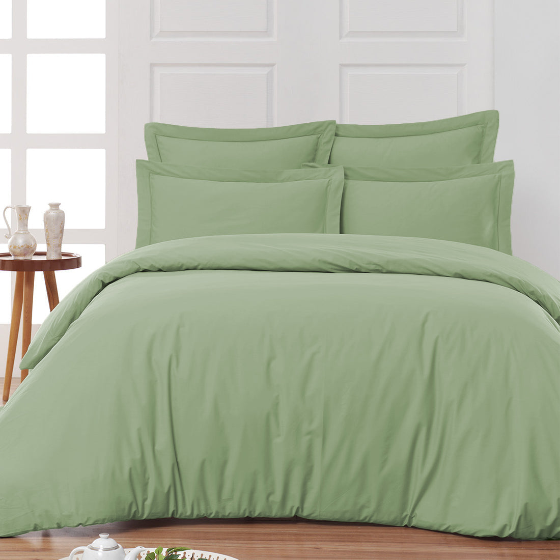 Housse de lit coton satiné 300 fils - 4 pièces (sans couette)