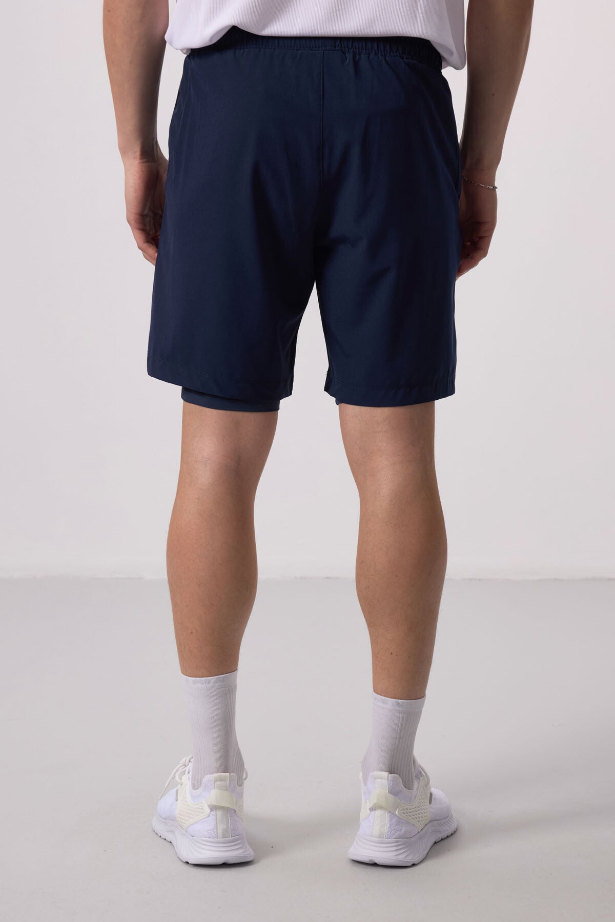 polyester ince yumuşak standart fit erkek taytli şort - 81287 - Justyol