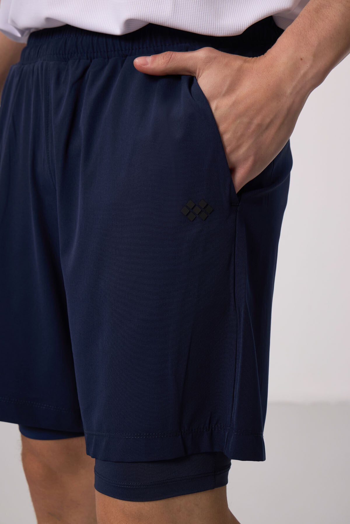 polyester ince yumuşak standart fit erkek taytli şort - 81287 - Justyol